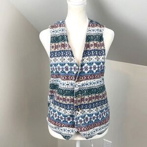 Falls Creek Vintage Cotton One Button Vest Size Small Womens